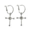 Woman Party Accessories Jewelry Diamante Cross Earrings Stud Earrings Dangle