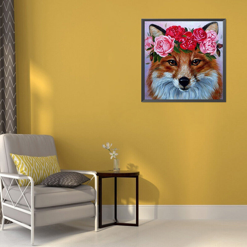 5D DIY Diamond Painting Kits Wear Flower Dog Full Round Drill Wall Decor Art Set