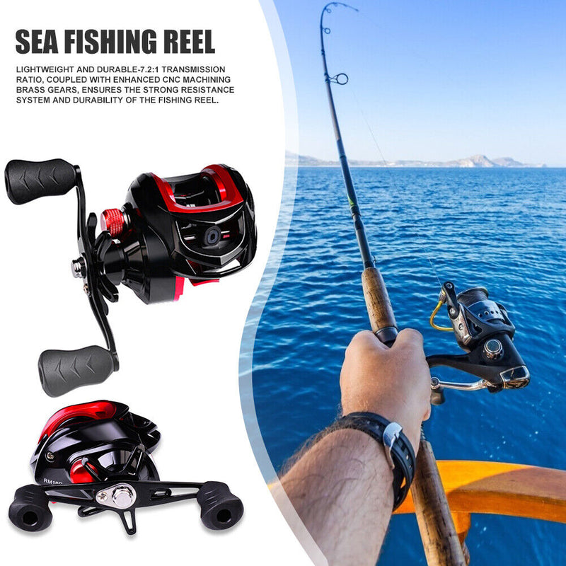 Metal Spool Baitcasting Reel 10kg 7.2:1 Saltwater Fishing Wheel (Right) Newly