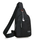 Canvas Shoulder Chest Handbags Men Casual Crossbody Messenger Bag (Black)
