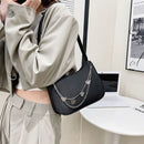 Women Retro Solid Color Nylon Shoulder Handbag Autumn Winter Zipper Designer Bag
