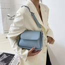 Retro Women Solid Color Underam Shoulder Bag Ladies PU Leather Square Flap Purse
