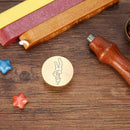 Retro Yellow Pear Wood Handle Custom Document Sealing Wax Stamp Post Decorati