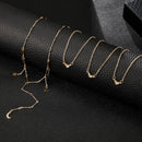 Moon Star Pendant Necklace Rhinestone Multilayer Choker Statement Women Jewelry