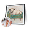 20X20cm Frameless Oil Paint By Numbers Picture (Cow Lying on the Sofa S550)