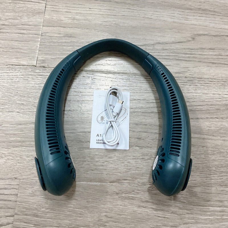 Portable Hanging Neck Fan Air Cooling Bladeless Wearable Lazy Fan (Green)