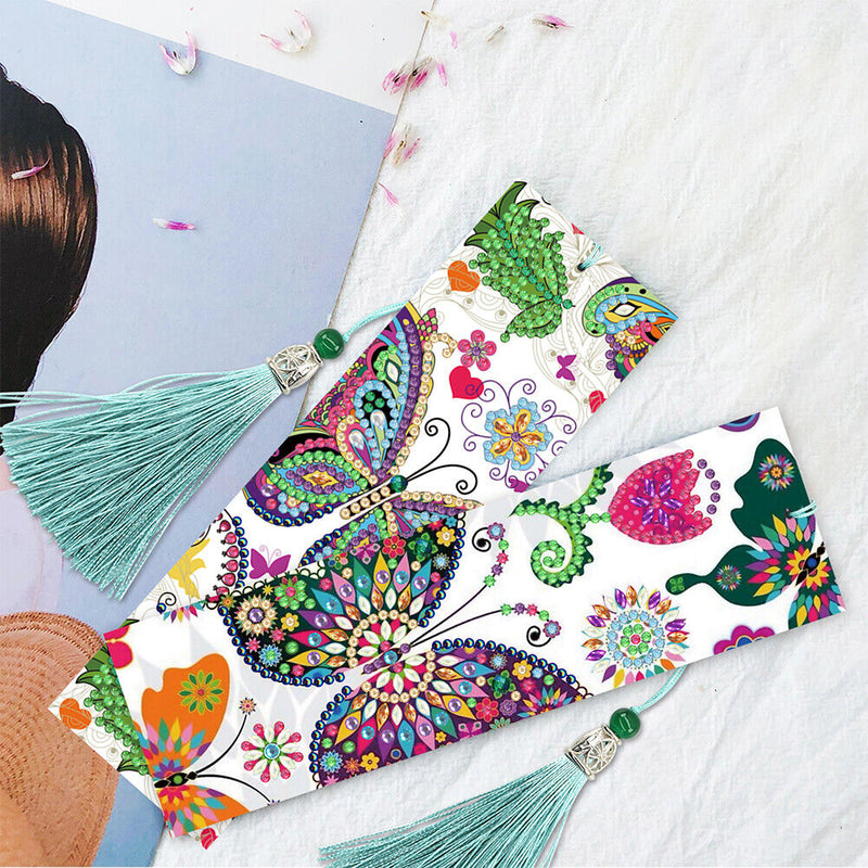 2x Butterfly Diamond Painting Bookmark DIY Special Shaped Tassel (SQ27) Newly