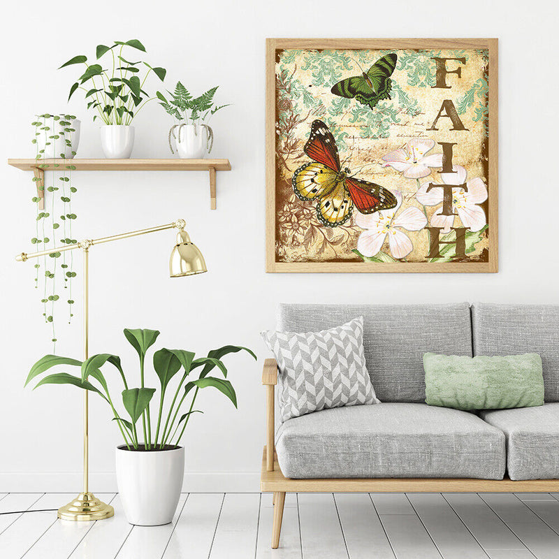 Frameless Oil Paint By Numbers DIY Butterfly Picture Craft Kits for Bedroom