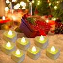 24pcs LED Tea Lights Candles Simulation Flame Colorful Flickering Pillar Candles
