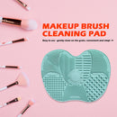 Silicone Makeup Brush Pen Cleaning Pad Suction Cup Scrubber Board (Green) Newly