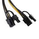 Video Card Connector 6Pin Male to Dual 8pin Female Power Adapter Cable