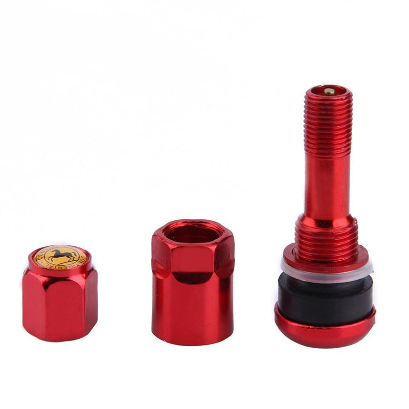 4pcs Car Tubeless Tyre Valve Stems Aluminum Tire Air Valve Stems (Red)