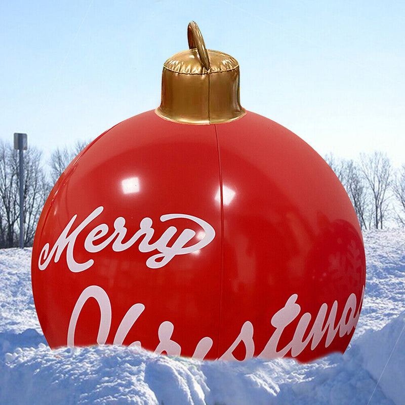 60cm Inflatable Christmas Balloon w/Pump Printed Ornament (Merry Christmas)