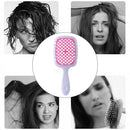 Wide Teeth Air Cushion Comb Scalp Massage Salon Hair Brush (White Pink) Newly