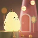 and Brightness Switchable Multiple Colors Silicone Soft Pear Cute Night Light