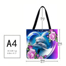Dolphin Printed Shoulder Shopping Bag Casual Large Tote Handbag