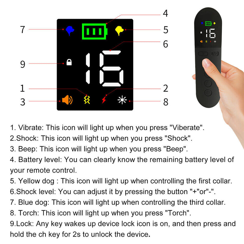 3 Modes Anti Bark Collar with Lights Waterproof Stop Barking Collar Pet Products