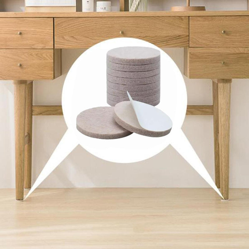 12pcs Beige Round Table Chair Foot Felt Pad Furniture Floor Protector ?2.9CM/