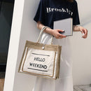 Women Linen Tote Shoulder Bags Fashion Lady Print Daily Handbag Fresh Beach Bag