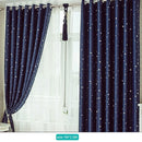 Star Pattern Window Shading Curtain Blackout Bedroom Balcony Home Purdah(D)