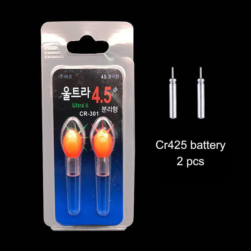 2pcs LED Electric Float Light + Battery Deep Water Buoy Night Fishing Tackles