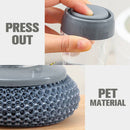 Soap Dispenser Palm Brush Steel Wire Scrubber Kitchen Dishwashing Brush (A)