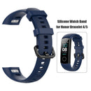 Silicone Wrist Strap Band w/Buckle for Huawei Honor Band 5/4 (Dark Blue) Newly