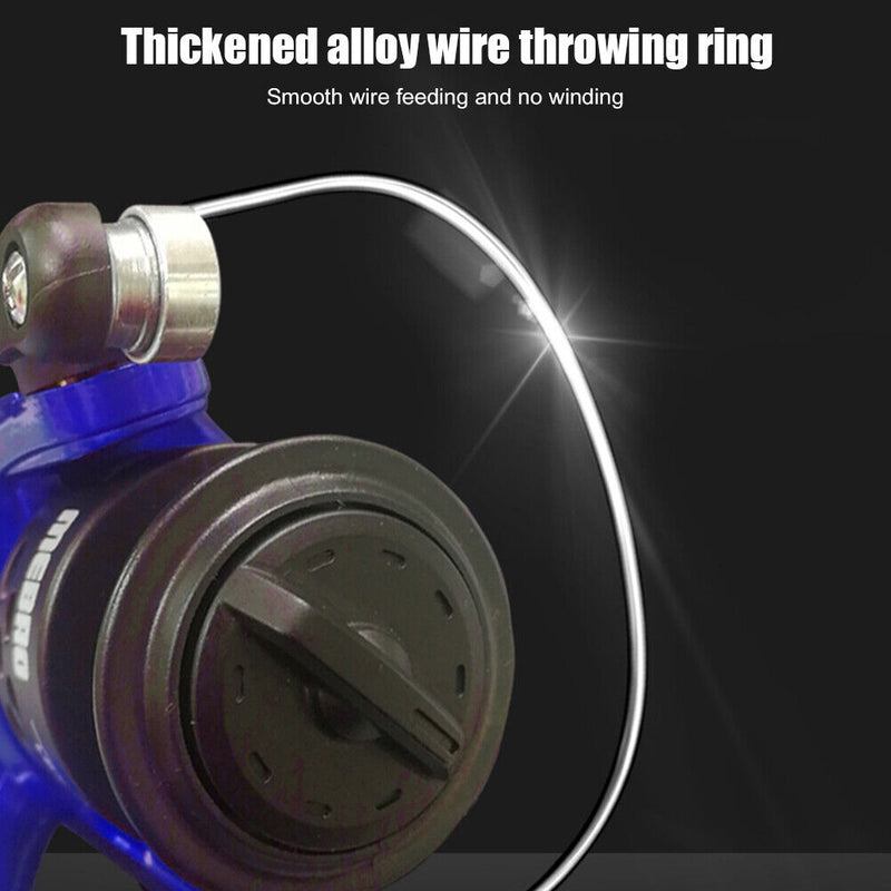 3BB Metal Spool Spinning Reel Smooth Casting Wheel for Saltwater (Blue)