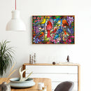 DIY Full Round Drill Rhinestone Diamond Painting Stained Glass Bird Craft Art