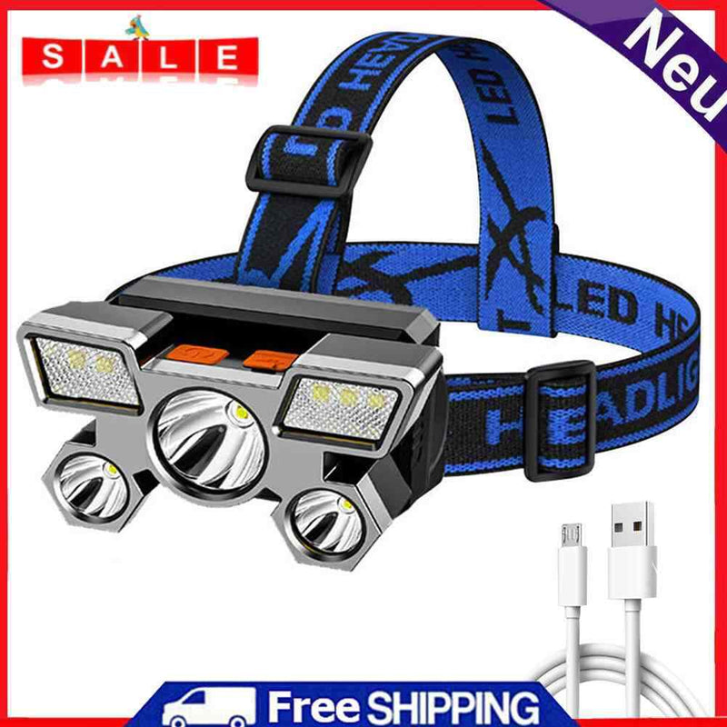 Waterproof Portable LED Headlight USB Rechargeable 350LM COB Headlamp Head Horch