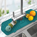 Kitchen Silicone Faucet Absorbent Mat Sink Water Splash Odor Guard (Green) Newly