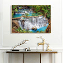 Waterfall Scenery Canvas Painted Oil Paint By Numbers DIY Wall Art Modern Decor