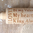 Valentine Day Letters Embossing Rolling Pin for DIY Baking Cookies (Sweet)