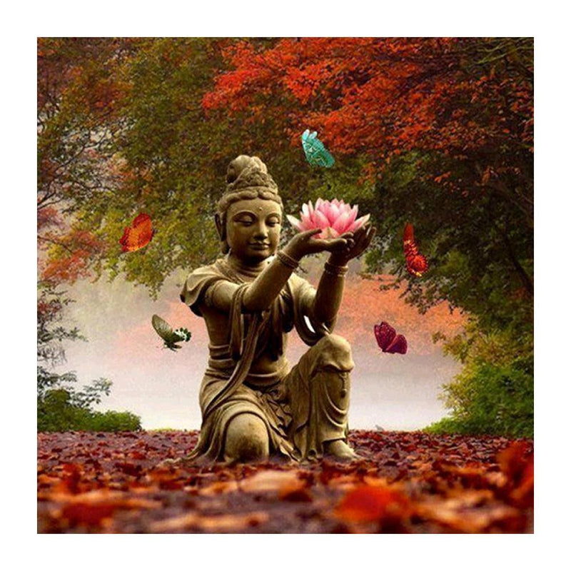 5D Buddha Holding Lotus Diamond Painting Embroidery DIY Cross Stitch Decor Newly