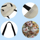 Motingdi Women's Cat Printed Shopping Bag, Large Capacity,