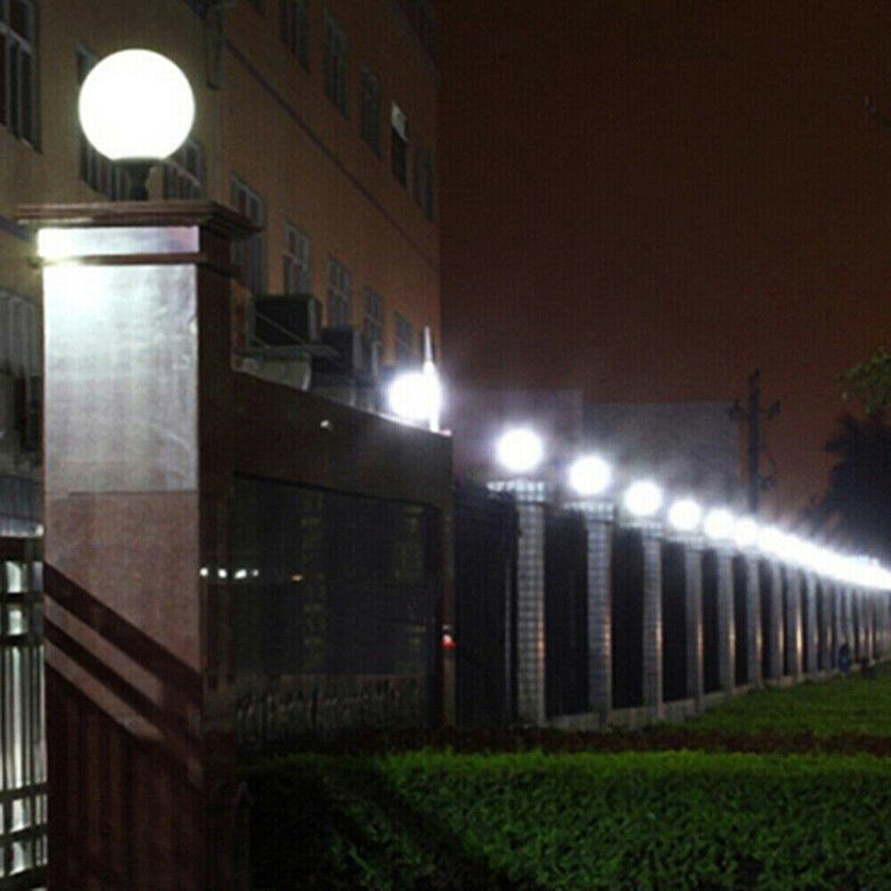 LED Solar Power Acrylic Round Ball Light Outdoor Garden Wall Pillar Lamp Newly