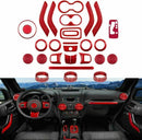 28 Pcs Full Set Interior Decoration Trim Kit For Jeep Wrangler JK JKU 2011-2018