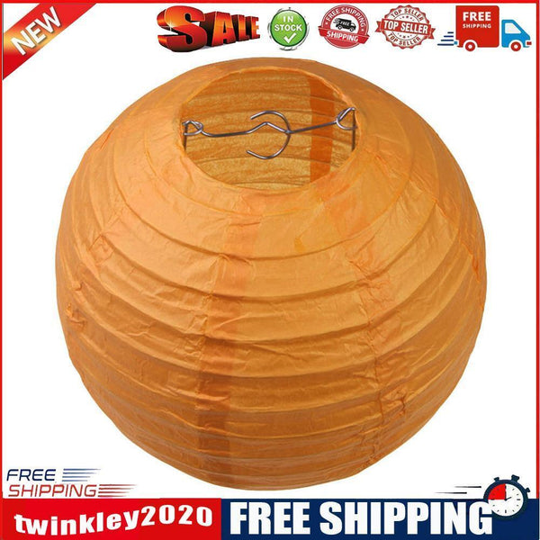 4 inch Round Chinese Paper Lantern DIY Paper Ball Lamp Party Decor (Orange)