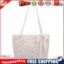 Fashion Women Straw Woven Lace Shoulder Bag Ladies Beach Handbags (Beige)