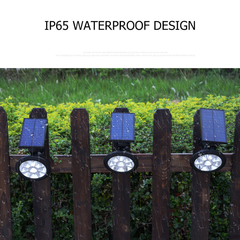 9 LED Waterproof Solar Spotlight Garden Lawn Ground Lighting Wall Lamp (B) Newly
