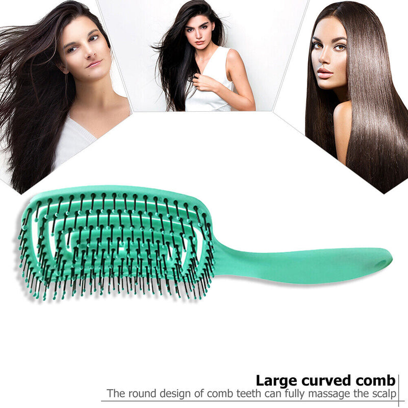 Massager Comb Wide Teeth Anti-static Salon Styling Smooth Hair Combs (Green)