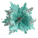 Home Decoration Christmas Tree Flowers Glitter Ornament Xmas Gift Poinsettia