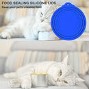 Silicone Canned Lids Reusable Cover Food Keeper Lid for Pets (Dark Blue) Newly