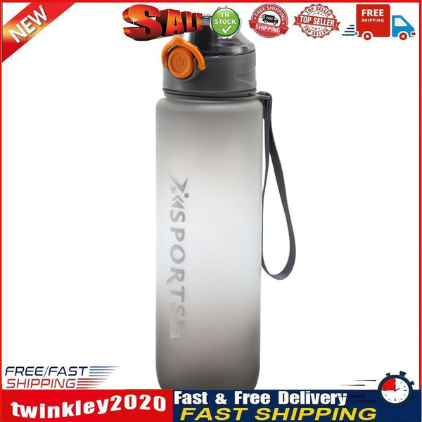 1000ML Plastic Water Bottle with Handle One-button Lock Space Cup (Black) Newly