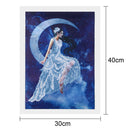 5D DIY Round Drill Diamond Painting Moon Goddess Cross Stitch Embroidery(C