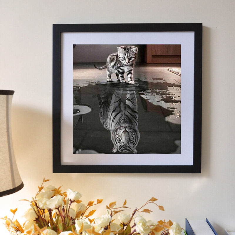 Cat Tiger 5D Diamond Painting Embroidery DIY Cross Stitch Craft Home Decor Newly