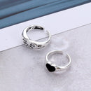 Women Charm Fashion Tiny Heart Finger chain Tears Expression Ring Jewelry Gift