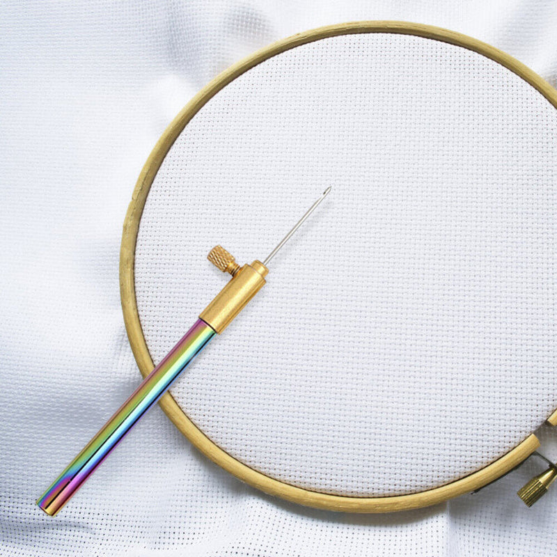 Beech Handle Embroidery Crochet Hook with 3 Needles Sewing Tools Set DIY Cr