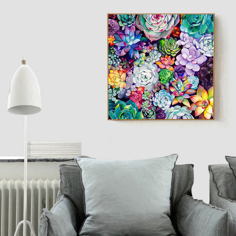 Diamond Embroidery Succulent Plant Mosaic Round Drill Diamond Painting Bead Art