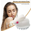 Silicone Head Scalp Massage Brush Shampoo Hair Washing Bath Comb (White) Newly